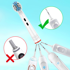 Capete de înlocuire pentru periuță de dinți electrică compatibile cu capete de periță cu peri DuPont cu unghi larg Oral-B, pachet de 4 (4)