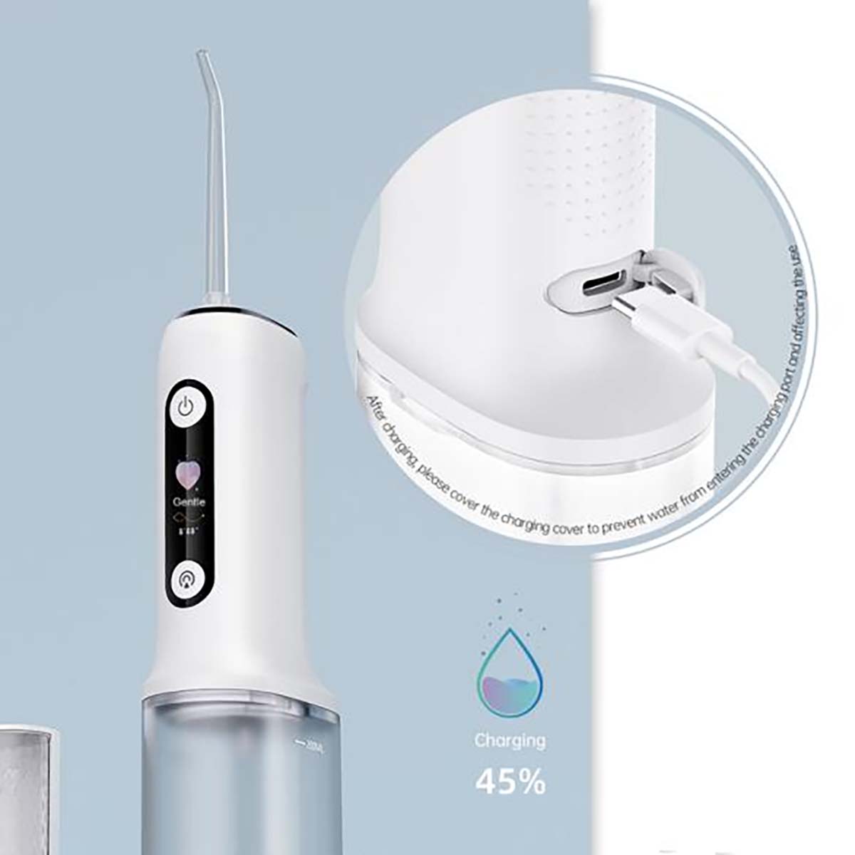 Prijenosni bežični uređaj za ispiranje usne šupljine, punjivi irigator za zube01 (8)