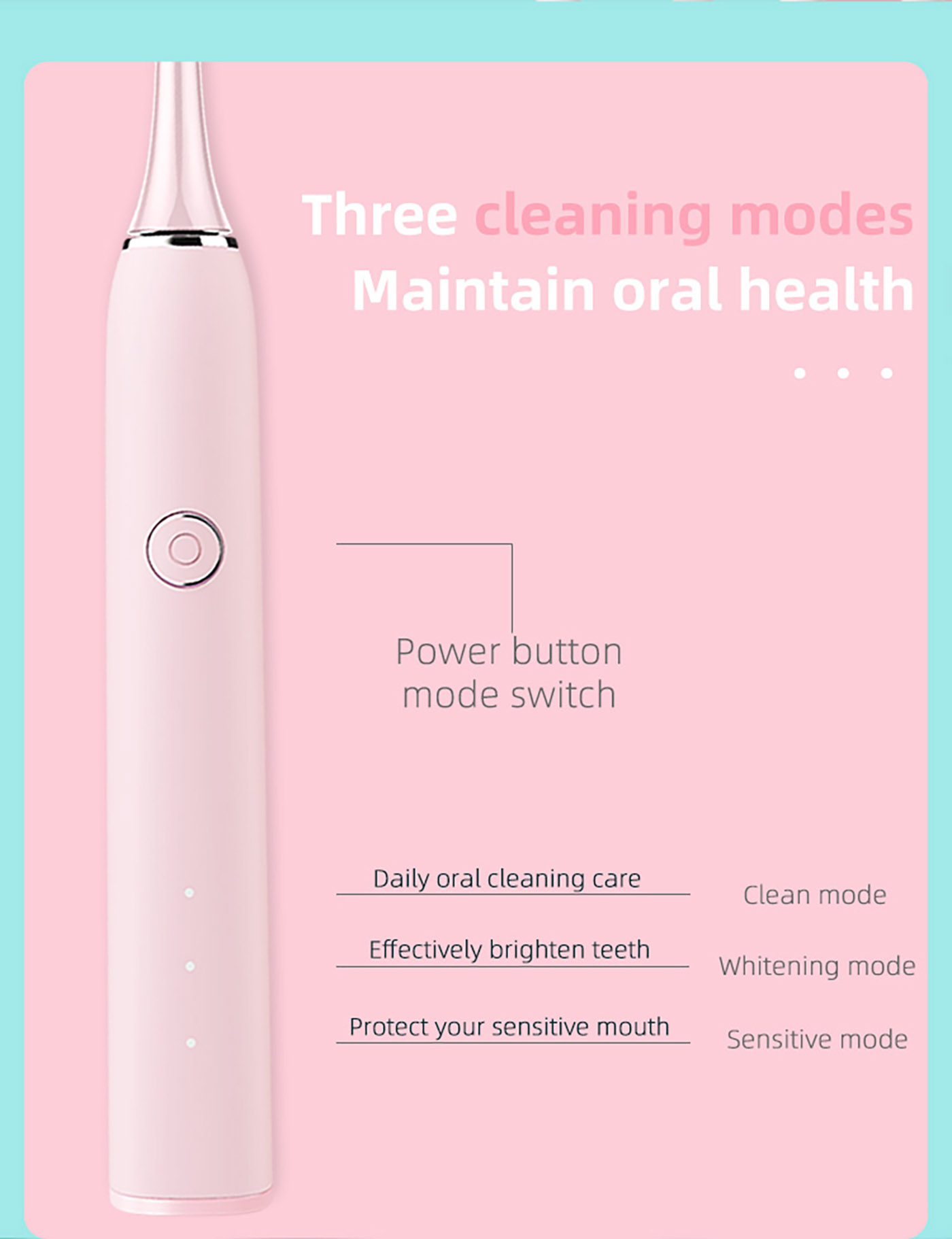 Wholesale Customized USB Rechargeable Sonic Electric Toothbrush with 3 modes (1)