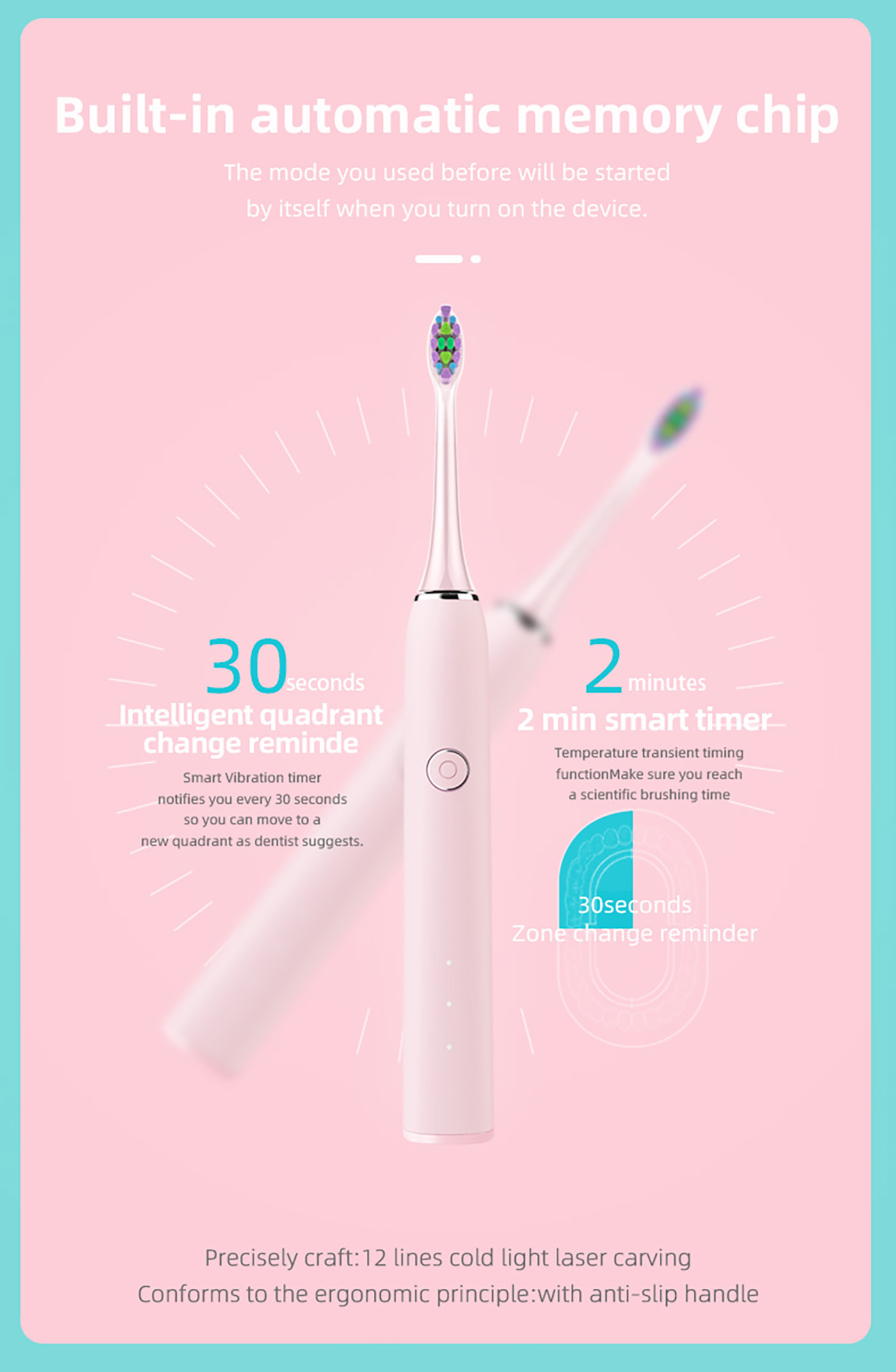 Wholesale Customized USB Rechargeable Sonic Electric Toothbrush with 3 modes (4)